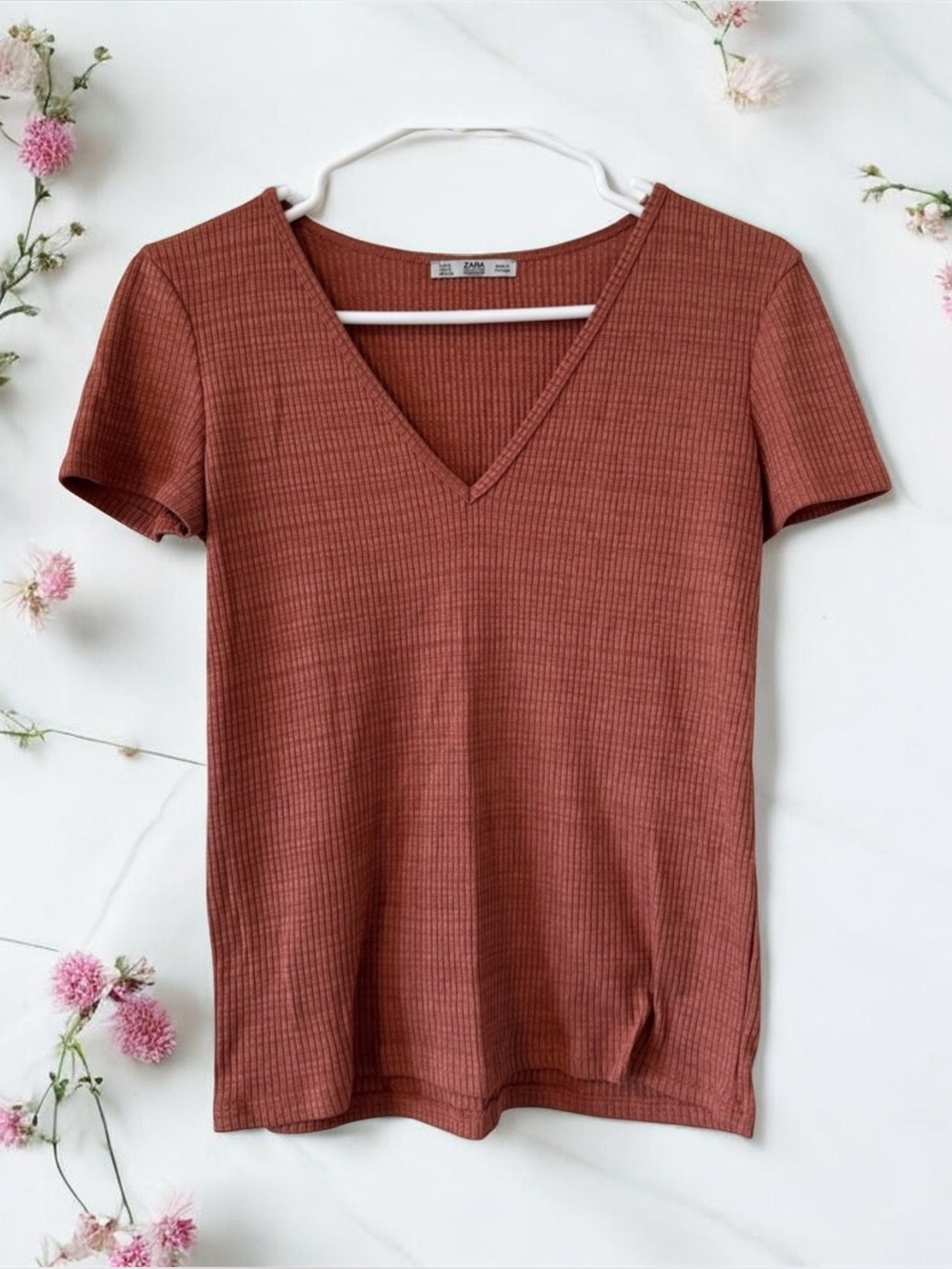 Zara V-neck Short Sleeve Top